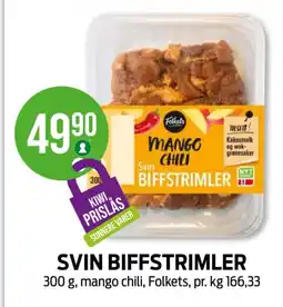 Kiwi SVIN BIFFSTRIMLER 300 g Folkets tilbud