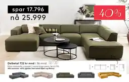 Skeidar Enjoy modulsofa, u-oppsett i tekstil brego grønn tilbud