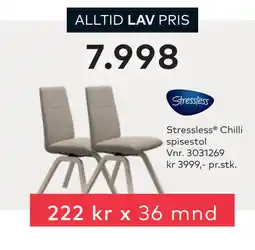 Skeidar Stressless Chilli spisestol tilbud