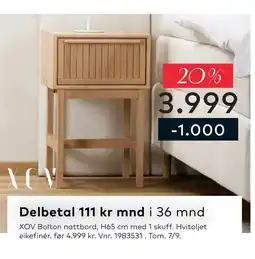 Skeidar XOV Bolton nattbord tilbud