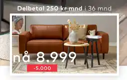 Skeidar Jessie 3-seter Kentucky 09 brun med mørke ben tilbud