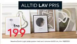 Skeidar Newline Earth Light bilde poster med sort ramme 40x50 cm tilbud