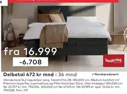 Skeidar Wonderland SL2 regulerbar seng tilbud