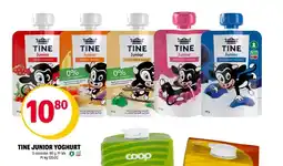 Coop Extra Tine junior blåbær yoghurt tilbud