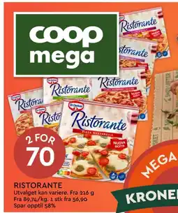Coop Mega Ristorante pizza mozzarella tilbud