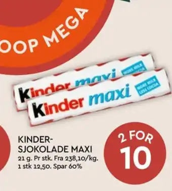 Coop Mega Maxi sjokoladebar tilbud