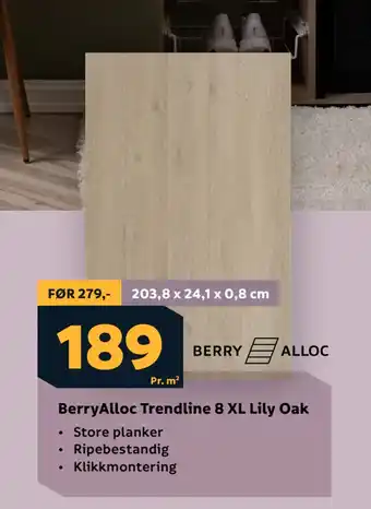 Megaflis BerryAlloc Trendline 8 XL Lily Oak tilbud