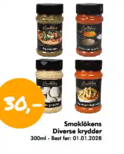 Havaristen Smaklökens Diverse krydder tilbud