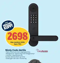 Coop Obs Nimly Code dørlås tilbud