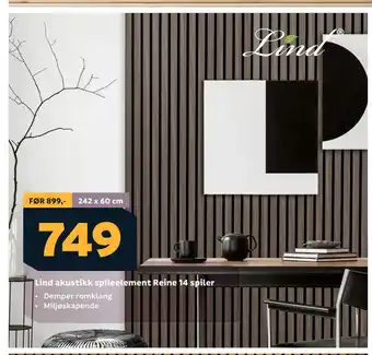 Megaflis Lind akustikk spileelement Reine 14 spiler tilbud