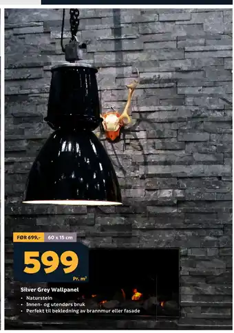 Megaflis Silver Grey Wallpanel tilbud