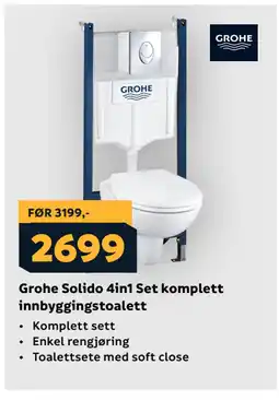 Megaflis Grohe Solido 4in1 Set komplett innbyggingstoalett tilbud
