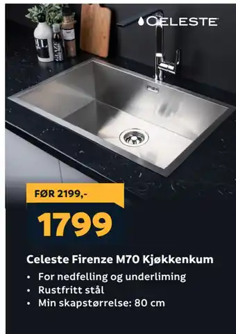 Megaflis Celeste Firenze M70 Kjøkkenkum tilbud