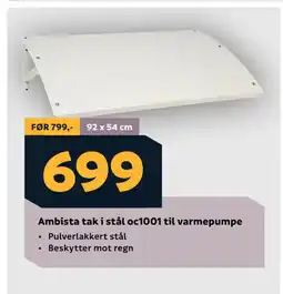 Megaflis Ambista tak i stål oc1001 til varmepumpe tilbud