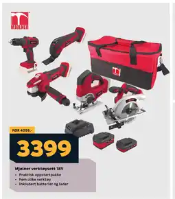 Megaflis Mjølner verktøysett 18V tilbud