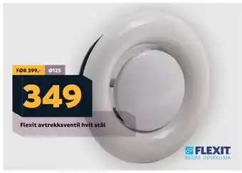 Megaflis Flexit avtrekksventil hvit stål tilbud