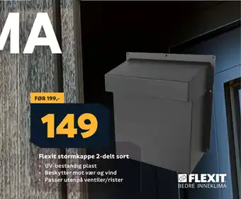 Megaflis Flexit stormkappe 2-delt sort tilbud