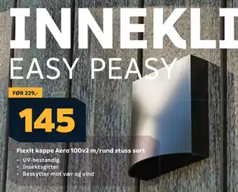 Megaflis Flexit kappe Aero 100v2 m/rund stuss sort tilbud