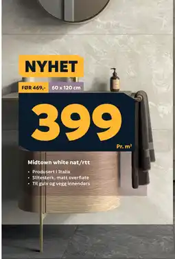Megaflis Midtown white nat/rtt tilbud