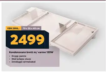 Megaflis Kondensvann brett m/ varme 120W tilbud