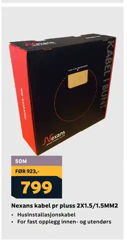 Megaflis Nexans kabel pr pluss 2X1.5/1.5MM2 tilbud