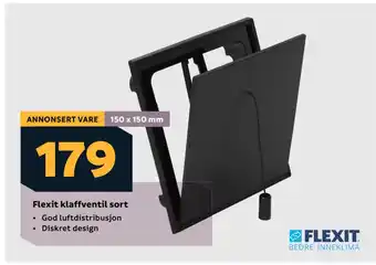 Megaflis Flexit klaffventil sort tilbud