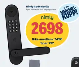 Obs Bygg Nimly Code dørlås tilbud