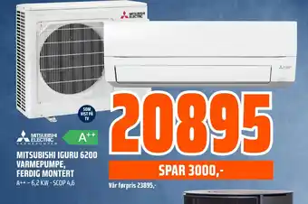 Obs Bygg MITSUBISHI IGURU 6200 VARMEPUMPE, FERDIG MONTERT tilbud