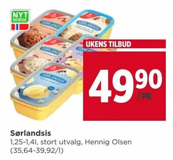 Meny Sørlandsis tilbud