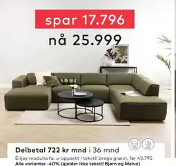 Skeidar Enjoy modulsofa tilbud