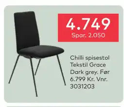Skeidar Chilli spisestol tilbud