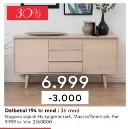 Skeidar Nagano skjenk Hvitpigmentert tilbud