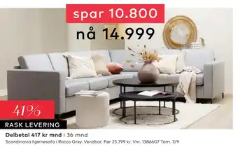 Skeidar Scandinavia hjørnesofa tilbud
