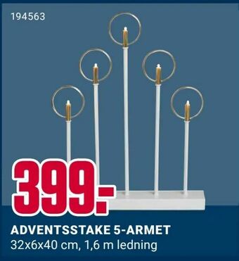 Europris Adventsstake 5-armet tilbud