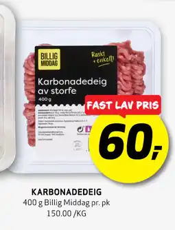 Bunnpris KARBONADEDEIG tilbud