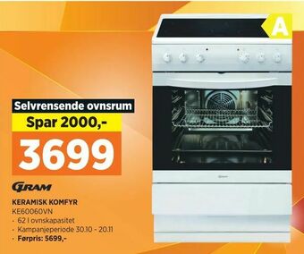 POWER Keramisk komfyr tilbud