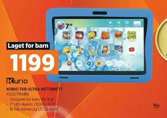 POWER Kurio tab ultra nettbrett tilbud