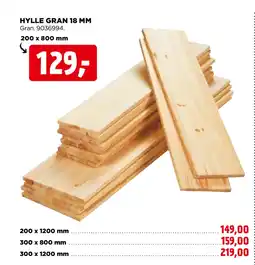 jem & fix HYLLE GRAN 18 MM tilbud