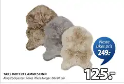 JYSK TAKS IMITERT LAMMESKINN tilbud