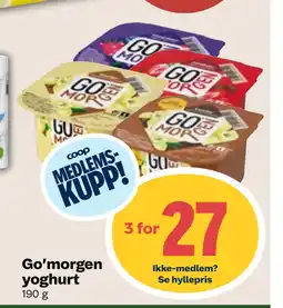 Coop Mega Go’morgen yoghurt tilbud