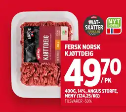 Meny FERSK NORSK KJØTTDEIG tilbud