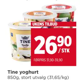 Meny Tine yoghurt tilbud