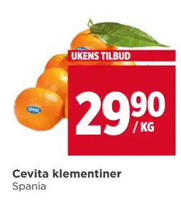 Meny Cevita klementiner tilbud
