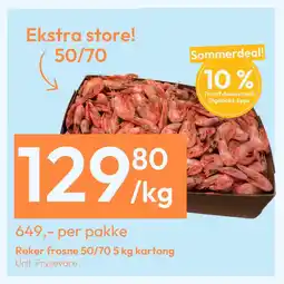 Gigaboks Reker frosne 50/70 5 kg kartong tilbud