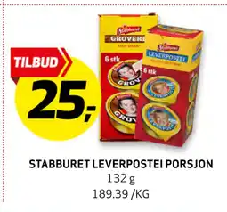 Bunnpris STABBURET LEVERPOSTEI PORSJON tilbud