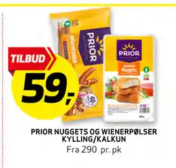 Bunnpris PRIOR NUGGETS OG WIENERPØLSER KYLLING/KALKUN tilbud