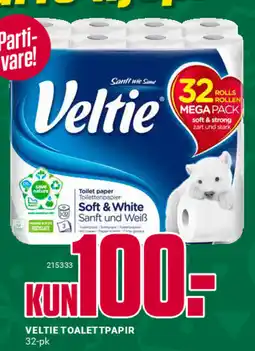 Europris Veltie toalettpapir tilbud