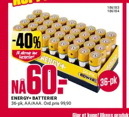 Europris Energy+ batterier tilbud