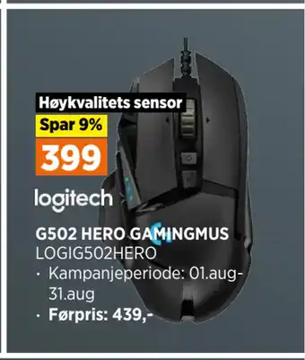 POWER G502 HERO GAMINGMUS tilbud