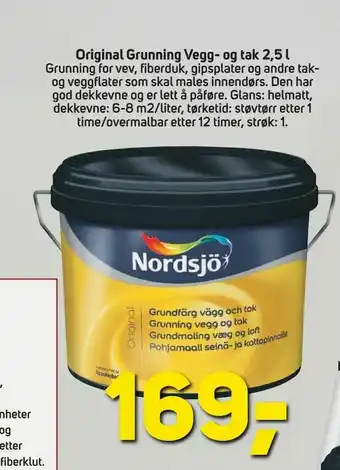 Megaflis Original Grunning Vegg- og tak 2,5 l tilbud